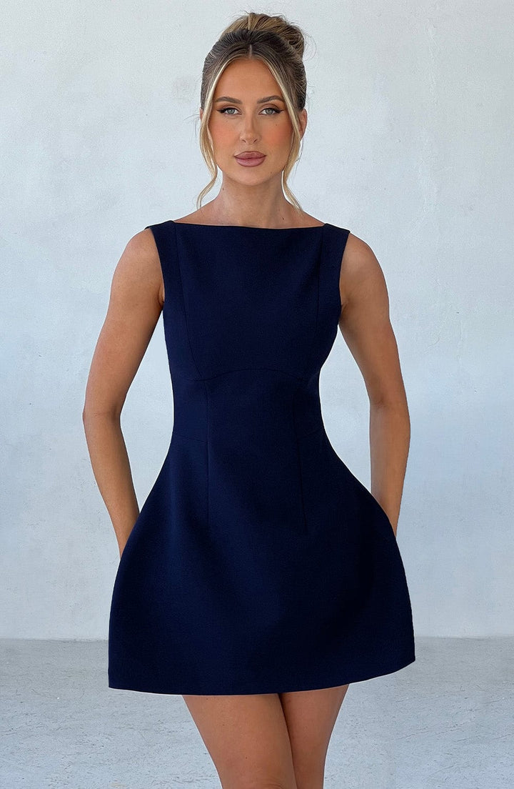 Alana Mini Dress - Navy Blue