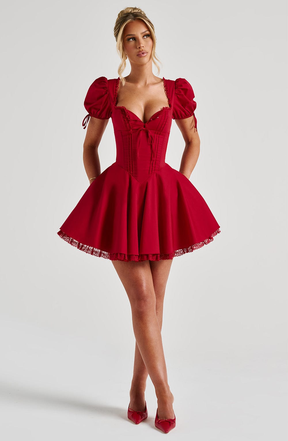 Annie Mini Dress in Red