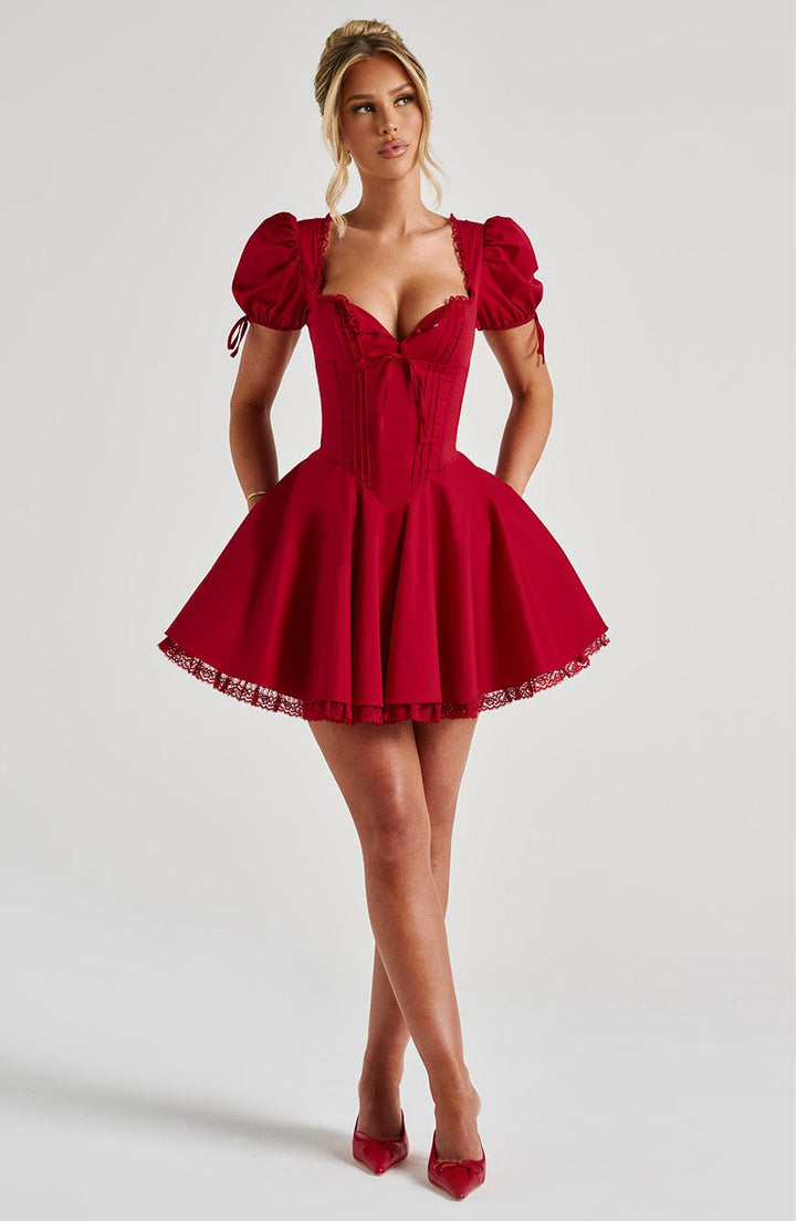 Annie Mini Dress in Red
