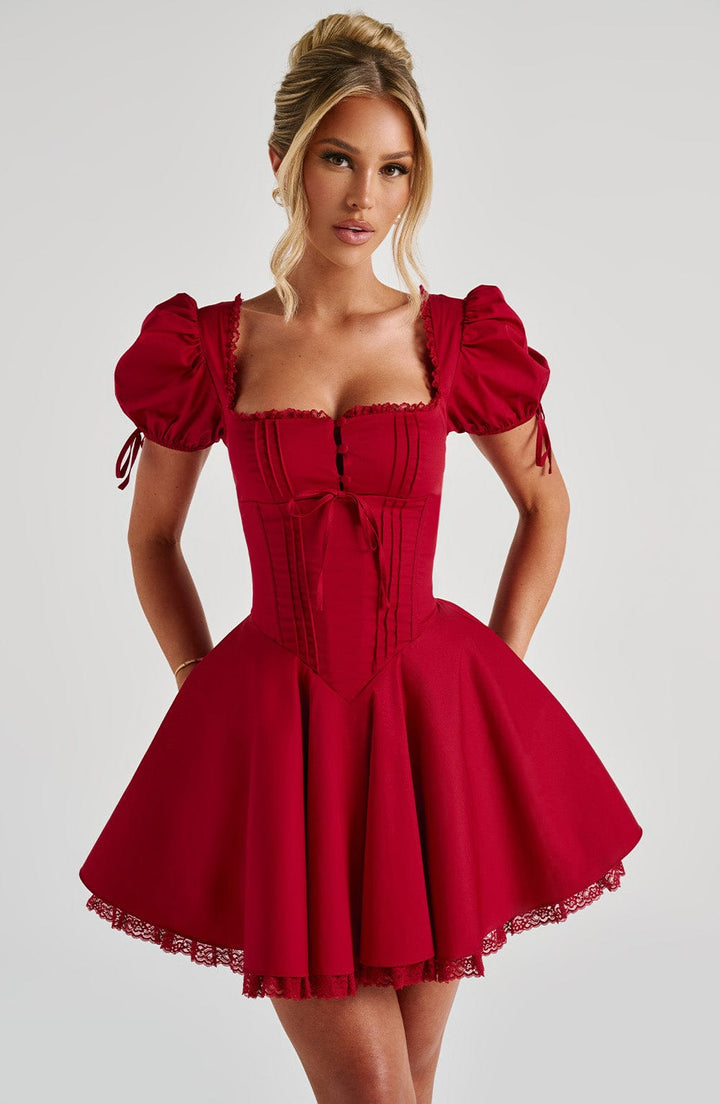 Annie Mini Dress in Red