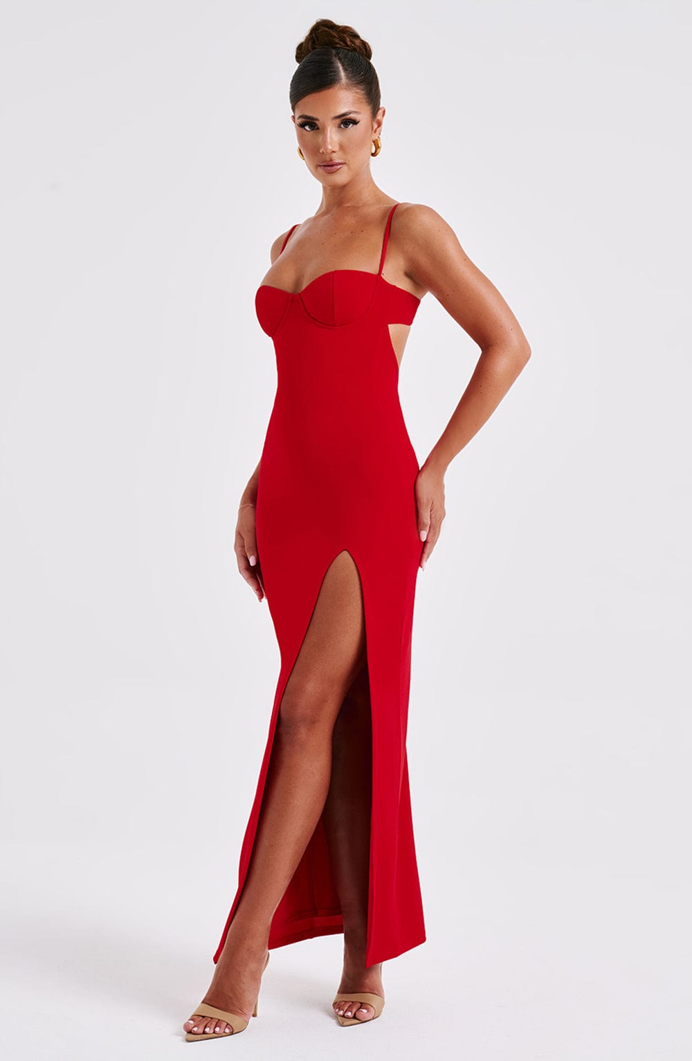 Asteria Maxi Dress in Red