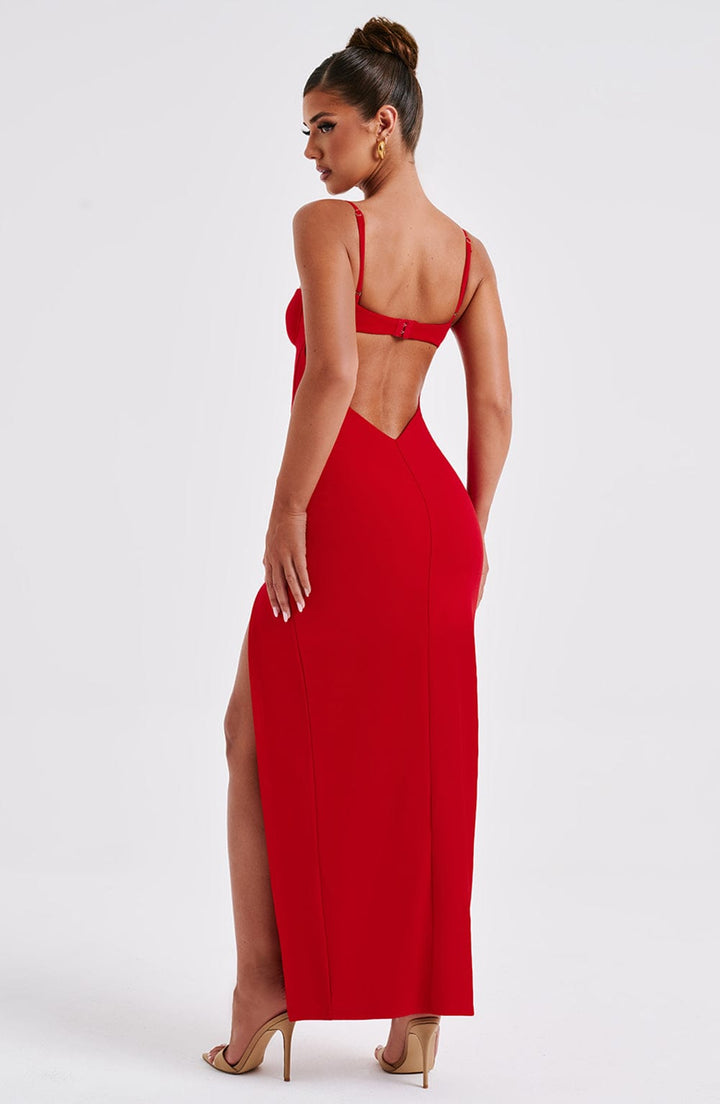 Asteria Maxi Dress in Red