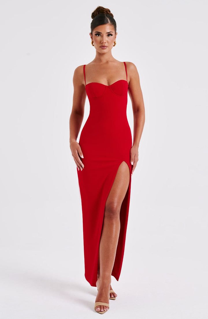 Asteria Maxi Dress in Red