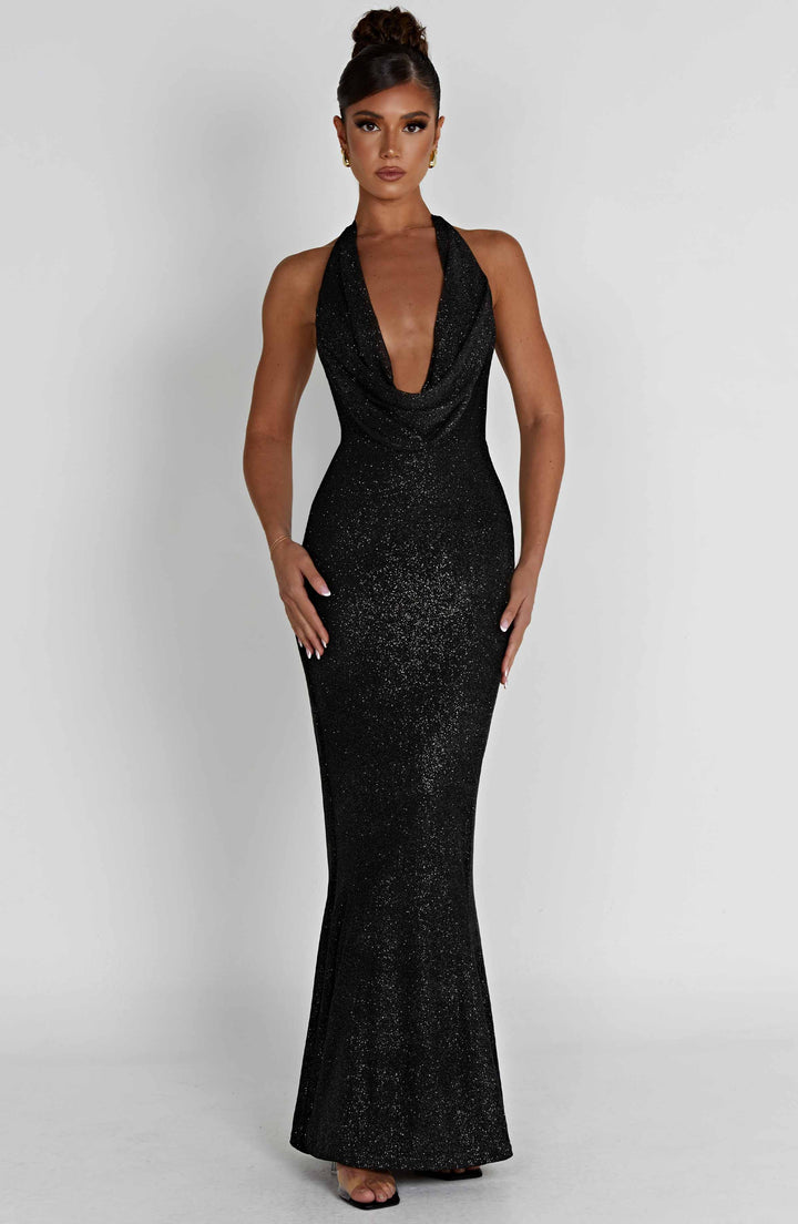 Chrishelle Maxi Dress - Glossy Black