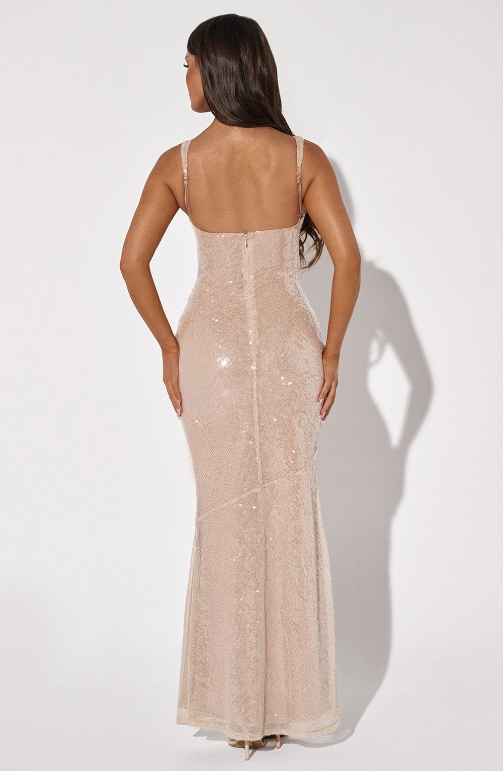 Corinne Maxi Dress in Nude
