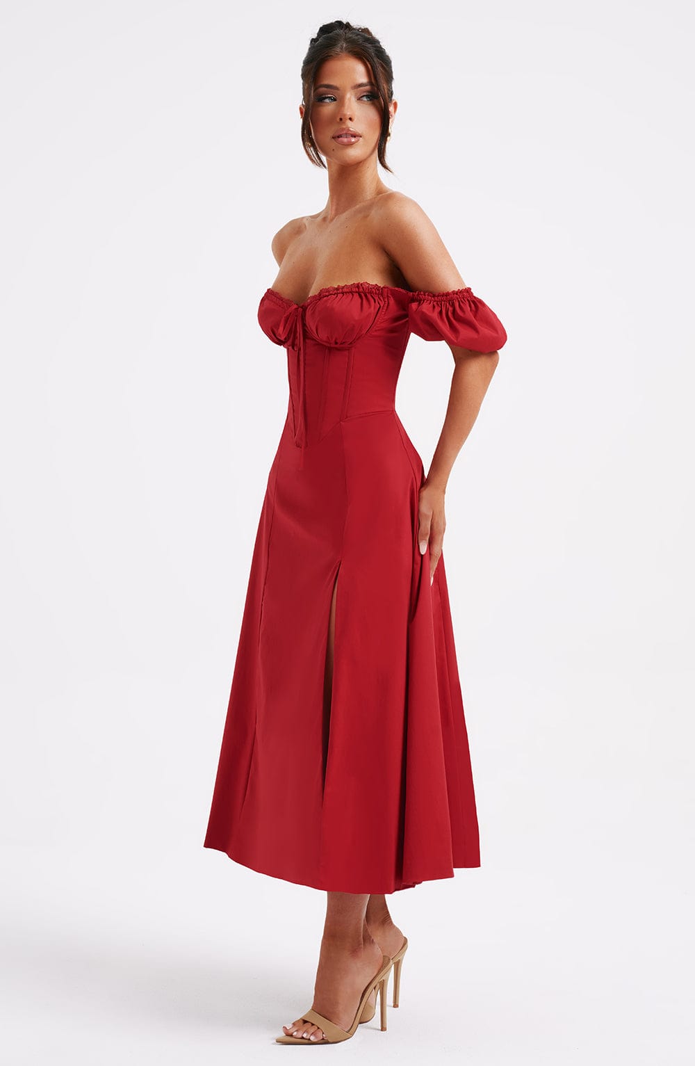 Courtney Midi Dress in Red