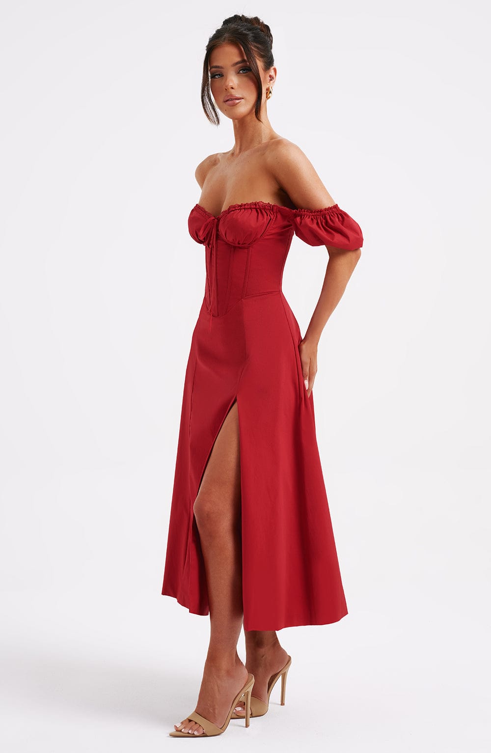 Courtney Midi Dress in Red