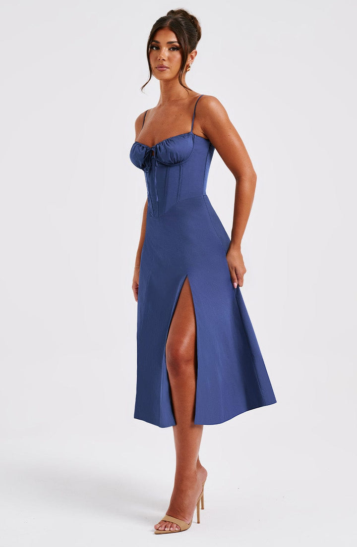 Deanna Midi Dress - Navy Blue