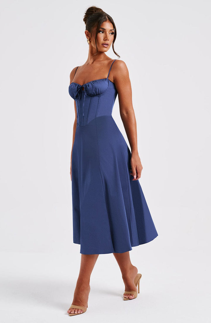 Deanna Midi Dress - Navy Blue