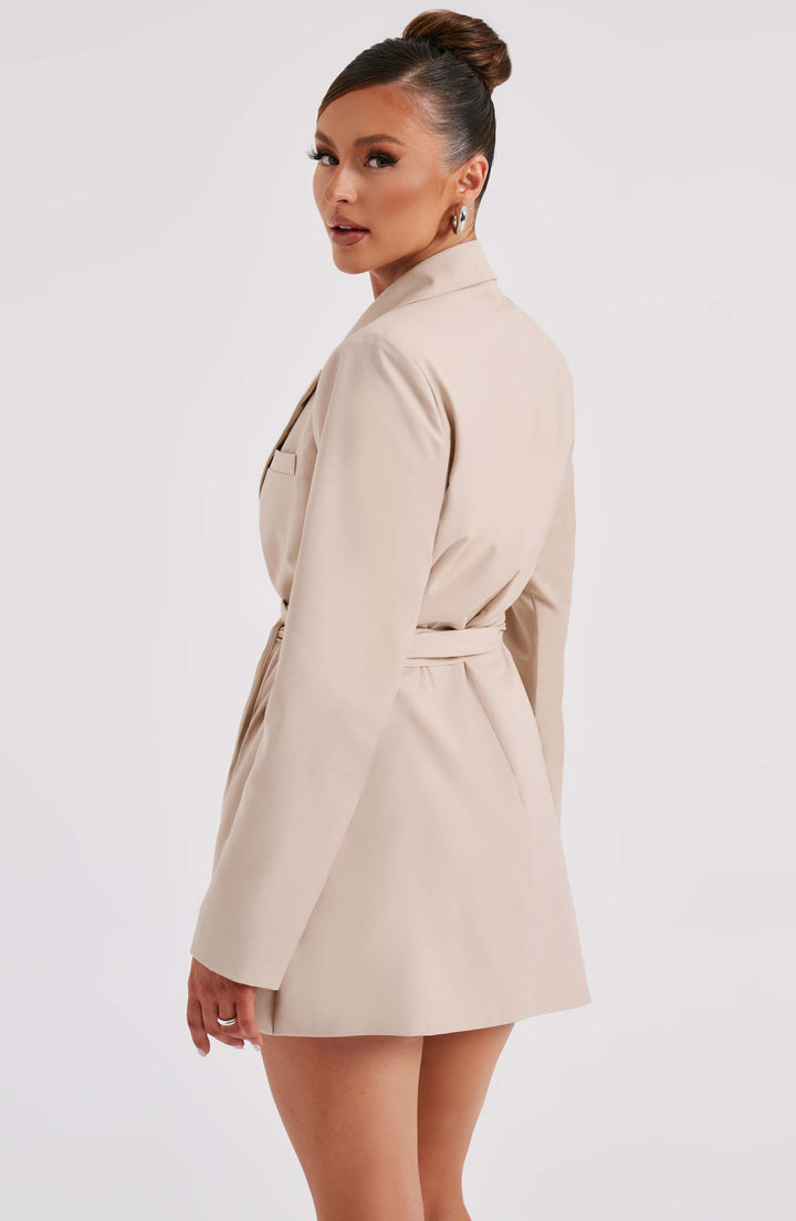 Beige Heather Blazer Dress